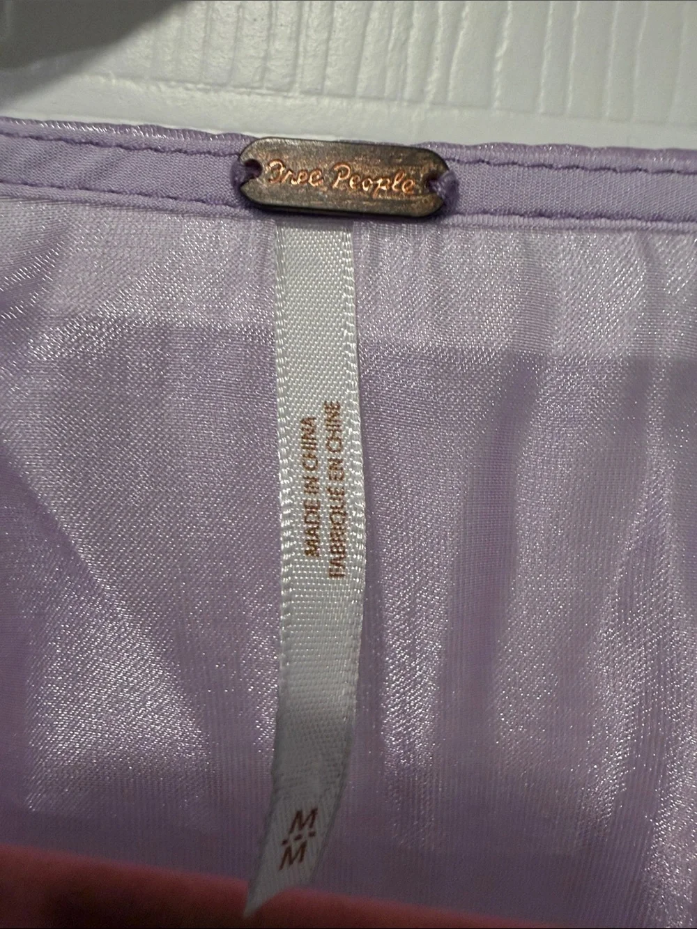 Free People Lilac Rose Appliqué Peplum V-Neck Blouse